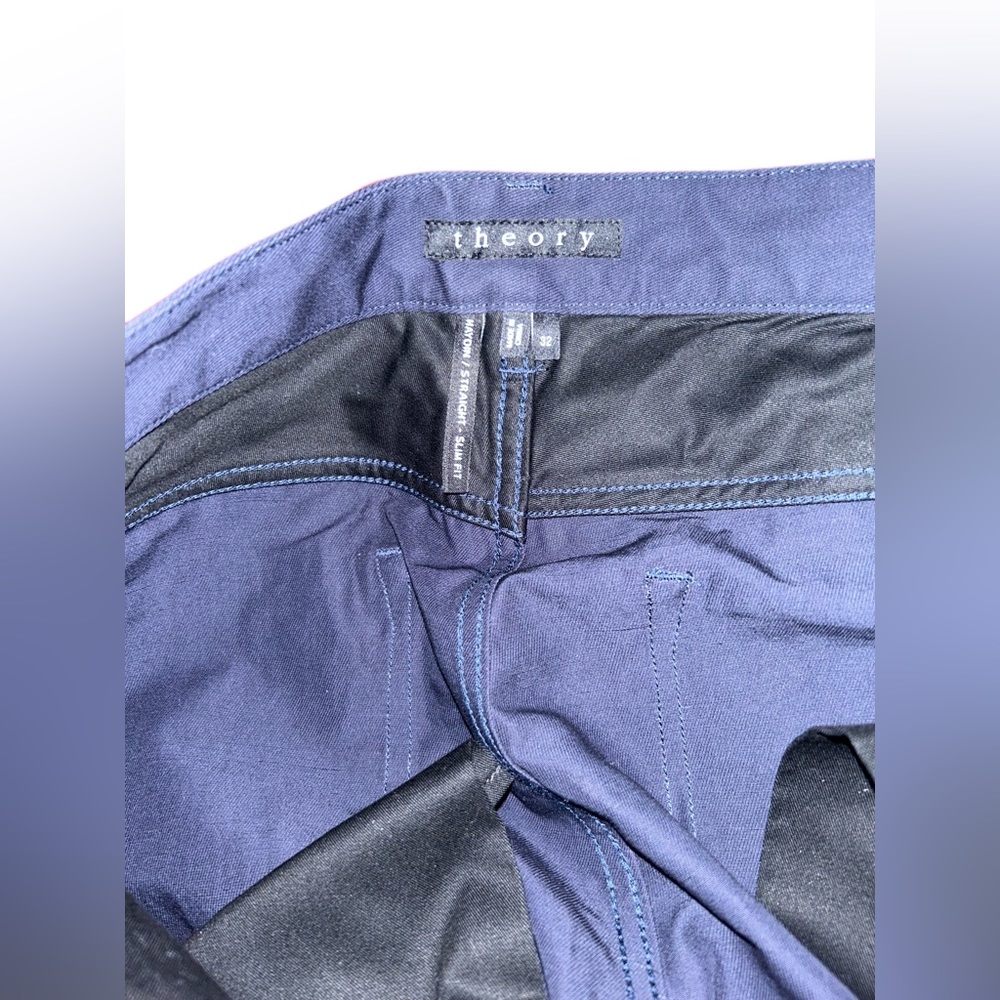 Theory Chino Material Type Pants Size 32 Navy color - Picture 3 of 5